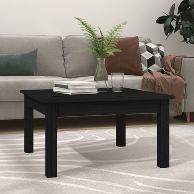 vidaXL Couchtisch Schwarz 55x55x30 cm Massivholz Kiefer