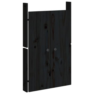 vidaXL Türen für Outdoor-Küche 2 Stk. Schwarz 50x9x82 cm Kiefernholz
