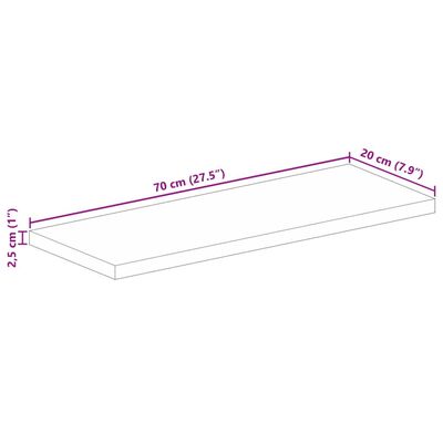 vidaXL Tischplatte 70x20x2,5 cm Rechteckig Massivholz Akazie