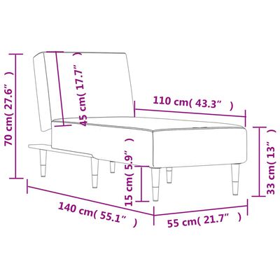 vidaXL Chaiselongue Dunkelgrün Samt