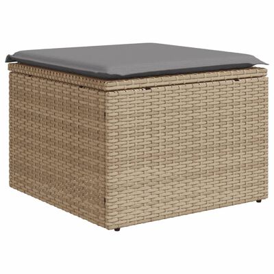 vidaXL 13-tlg. Garten-Sofagarnitur mit Kissen Beige Poly Rattan