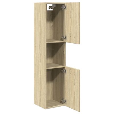 vidaXL Badezimmerschrank Sonoma-Eiche 30x30x130 cm Holzwerkstoff