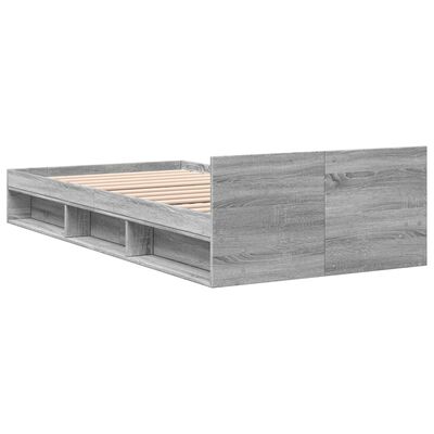 vidaXL Bettgestell mit Schublade Grau Sonoma 100x200 cm Holzwerkstoff