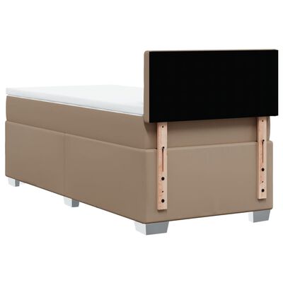 vidaXL Boxspringbett mit Matratze Cappuccino-Braun 80x200cm Kunstleder