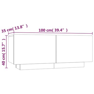 vidaXL 3-tlg. TV-Schrank-Set LED-Leuchten Räuchereiche Holzwerkstoff