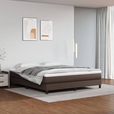 vidaXL Boxspringbett mit Matratze Braun 180x200 cm Kunstleder