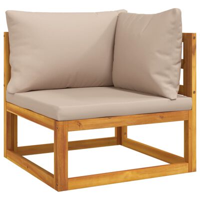 vidaXL 5-tlg. Garten-Lounge-Set mit Taupe Kissen Massivholz