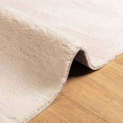 vidaXL Teppich HUARTE Kurzflor Weich und Waschbar Beige 100x200 cm