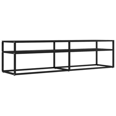 vidaXL TV-Schrank Schwarz Marmor-Optik 160x40x40,5 cm Hartglas