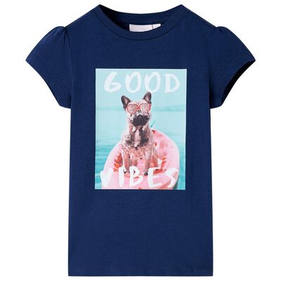 Kinder-T-Shirt Marineblau 92