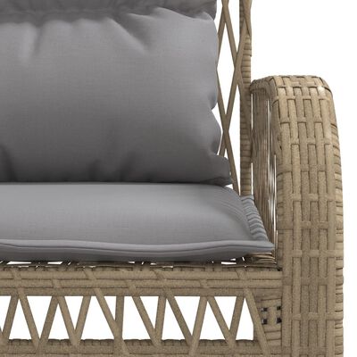 vidaXL 4-tlg. Garten-Sofagarnitur mit Kissen Beige Poly Rattan