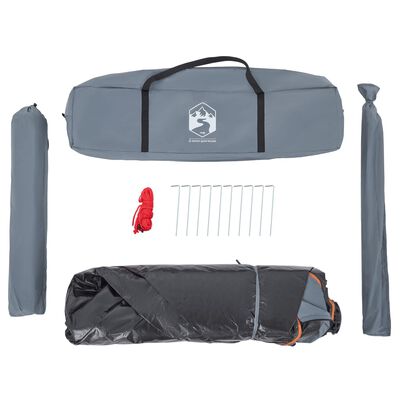 vidaXL Kuppel-Campingzelt 4 Personen Grau und Orange Quick Release