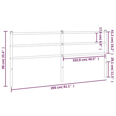 vidaXL Kopfteil Metall Schwarz 200 cm