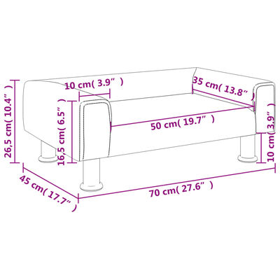 vidaXL Kindersofa Braun 70x45x26,5 cm Samt