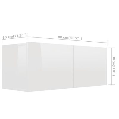 vidaXL 6-tlg. TV-Schrank-Set Hochglanz-Weiß Holzwerkstoff