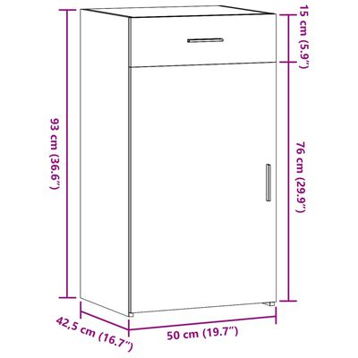 vidaXL Sideboard Braun Eichen-Optik 50x42,5x93 cm Holzwerkstoff