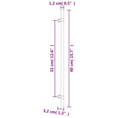 vidaXL Möbelgriffe 5 Stk. Schwarz 320 mm Edelstahl