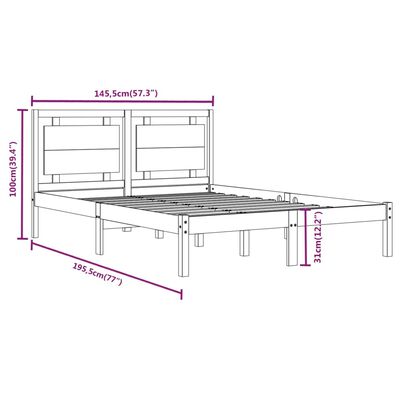 vidaXL Massivholzbett Weiß 140x190 cm