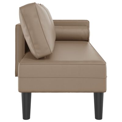 vidaXL Chaiselongue mit Kissen Cappuccino Kunstleder