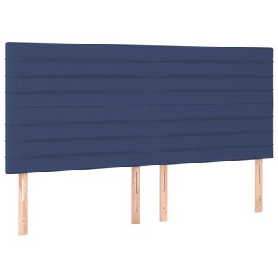 vidaXL Kopfteile 4 Stk. Blau 80x5x78/88 cm Stoff