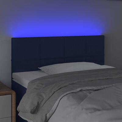 vidaXL LED Kopfteil Blau 80x5x78/88 cm Stoff