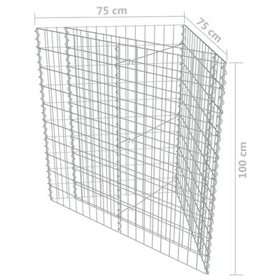 vidaXL Gabionen-Hochbeet Verzinkter Stahl 75×75×100 cm