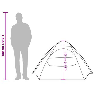 vidaXL Kuppel-Campingzelt 2 Personen Weiß Dunkel Wasserdicht