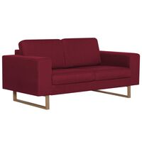 vidaXL 2-Sitzer-Sofa Stoff Weinrot