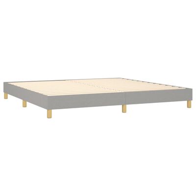 vidaXL Boxspringbett mit Matratze Hellgrau 200x200 cm Stoff