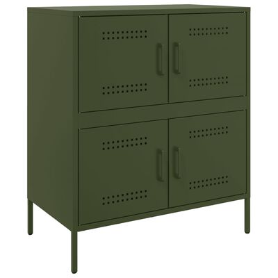 vidaXL Sideboard Olivgrün 68x39x79 cm Stahl