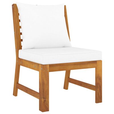 vidaXL 6-tlg. Garten-Lounge-Set mit Auflagen Creme Massivholz Akazie