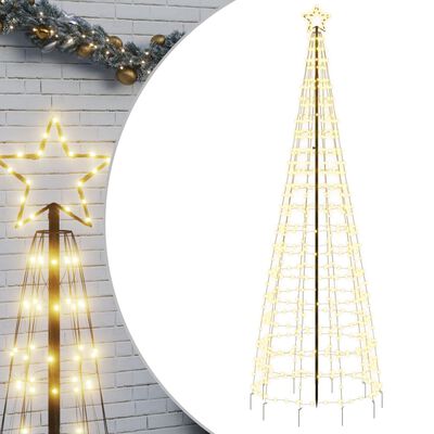 vidaXL LED-Weihnachtsbaum mit Erdspießen 570 LEDs Warmweiß 300 cm