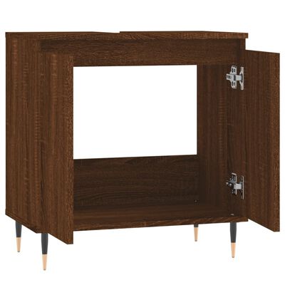 vidaXL Badschrank Braun Eichen-Optik 58x33x60 cm Holzwerkstoff