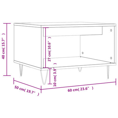 vidaXL Couchtisch Grau Sonoma 60x50x40 cm Holzwerkstoff