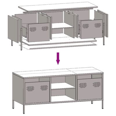 vidaXL TV-Schrank Olivgrün 101,5x39x43,5 cm Kaltgewalzter Stahl