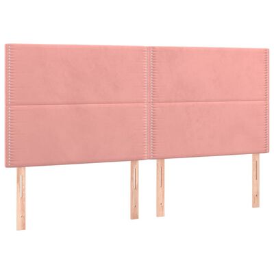 vidaXL Boxspringbett mit Matratze Rosa 200x200 cm Samt