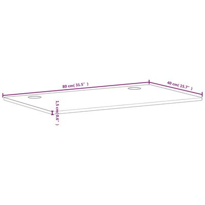 vidaXL Schreibtischplatte 80x40x1,5 cm Massivholz Buche