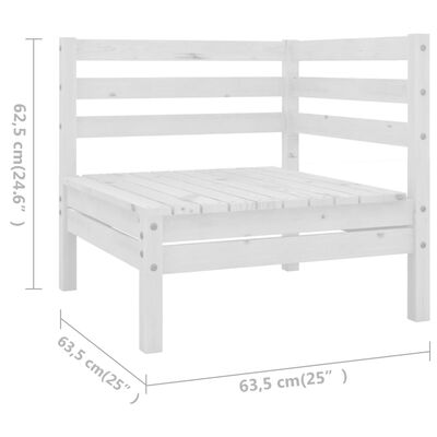 vidaXL 8-tlg. Garten-Lounge-Set Massivholz Kiefer Weiß