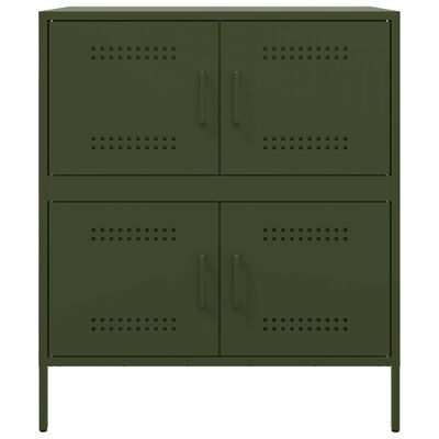 vidaXL Sideboard Olivgrün 68x39x79 cm Stahl