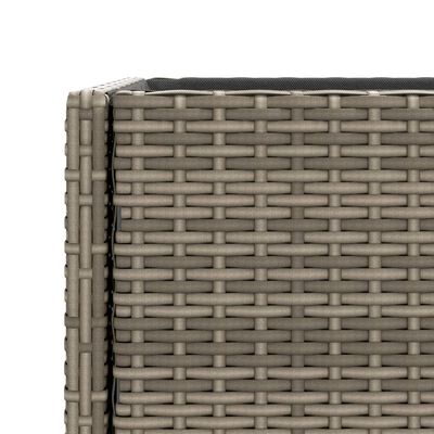 vidaXL Hochbeete mit Ablage 2 Stk. Grau 90x40x75 cm Poly Rattan