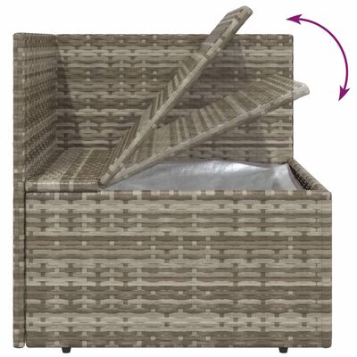 vidaXL 8-tlg. Garten-Lounge-Set mit Kissen Grau Poly Rattan