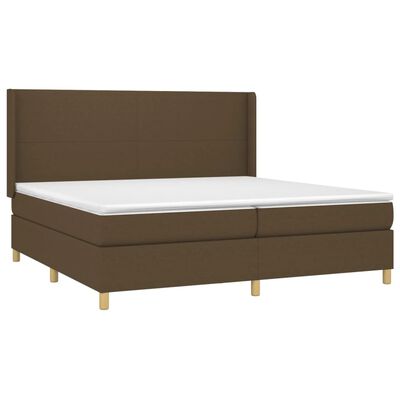 vidaXL Boxspringbett mit Matratze Dunkelbraun 200x200 cm Stoff