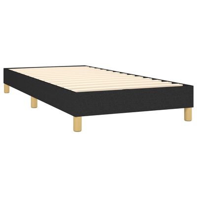 vidaXL Boxspringbett mit Matratze Schwarz 90x190 cm Stoff