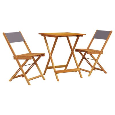 vidaXL 3-tlg. Bistro-Set Anthrazit Stoff und Massivholz