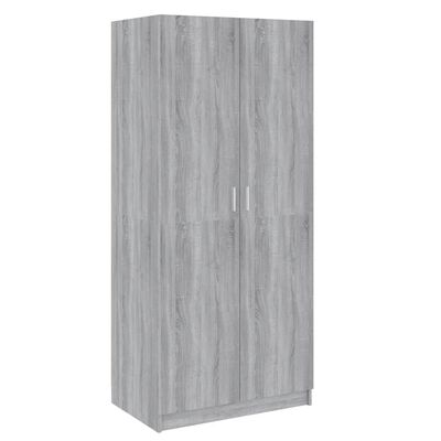 vidaXL Kleiderschrank Grau Sonoma 80x52x180 cm Holzwerkstoff