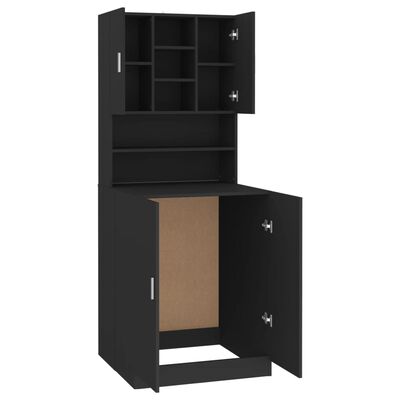 vidaXL Waschmaschinenschrank Schwarz