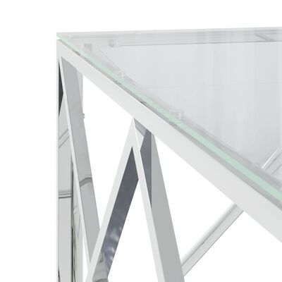 vidaXL Couchtisch 80x80x40 cm Edelstahl und Glas