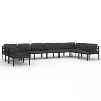 vidaXL 10-tlg. Garten-Lounge-Set mit Kissen Aluminium Anthrazit