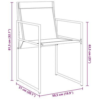 vidaXL Gartenstühle 4 Stk. Schwarz Stahl und Textilene