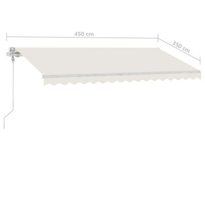 vidaXL Standmarkise Automatisch 450x350 cm Cremeweiß